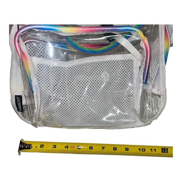 Clear backpack, Heavy Duty Transparent School Backpack Rainbow Straps - Picture 12 of 12